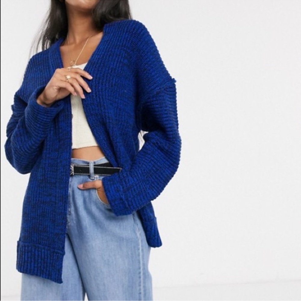 FREE PEOPLE High Hopes Blue Knit Cardigan Women’s Size XS
